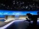 Studio van de Tagesschau in Hamburg met camera en nieuwsdesk
