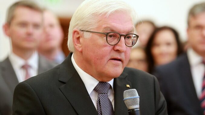 Frank-Walter Steinmeier tijdens een officieel bezoek aan de Beierse Landdag in 2017.