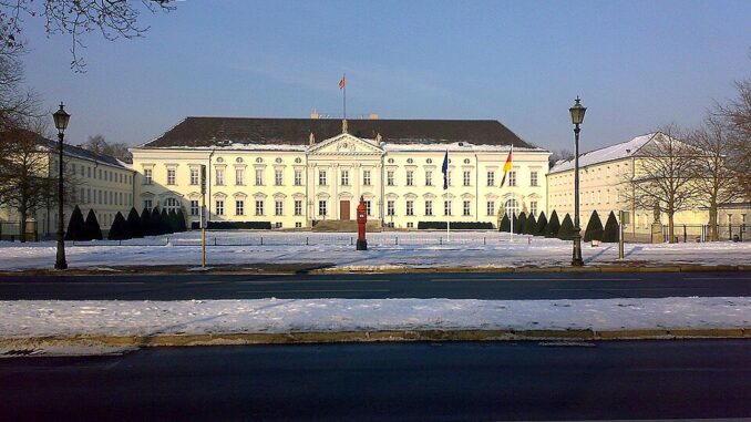 Schloss Bellevue in Berlijn in de winter