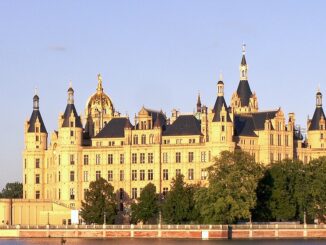 Het Schweriner Schloss, zetel van het Landtag Mecklenburg-Vorpommern