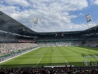 Het Weserstadion in Bremen tijdens een Bundesliga-wedstrijd tussen Werder Bremen en VfB Stuttgart 2022