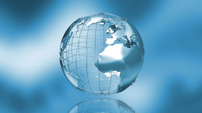 Abstracte wereldbol als symbool voor internationale politieke spanningen