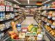 Winkelwagentje met boodschappen in een Duitse supermarkt, symbool voor stijgende voedselprijzen