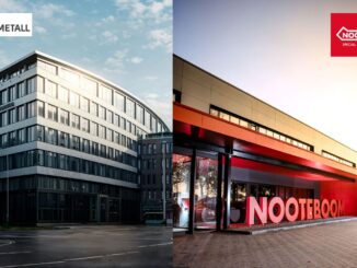 Gebouwen van Rheinmetall en Nooteboom Trailers, die samenwerken aan transporttrailers voor zware militaire voertuigen