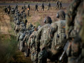 Soldaten van de Bundeswehr tijdens een militaire oefening in Duitsland