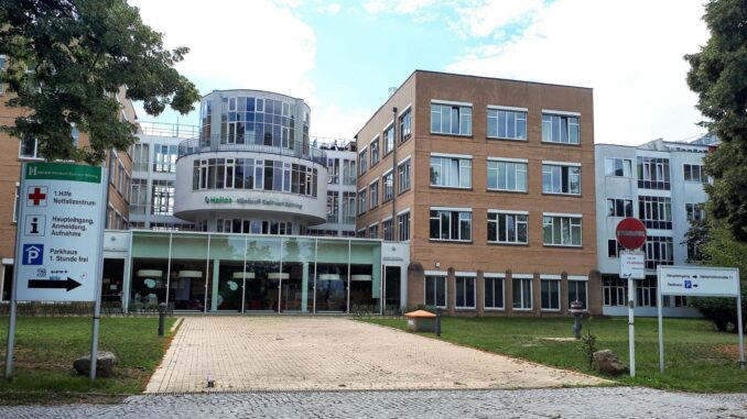 Helios Klinikum Emil von Behring in Berlijn-Zehlendorf, waar een patiënte overleed na brand in een ziekenhuisbed