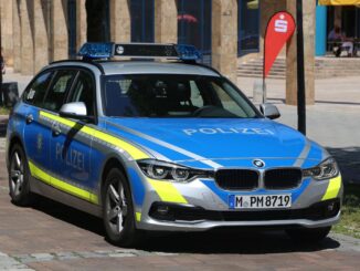 Politieauto van de Duitse politie in München