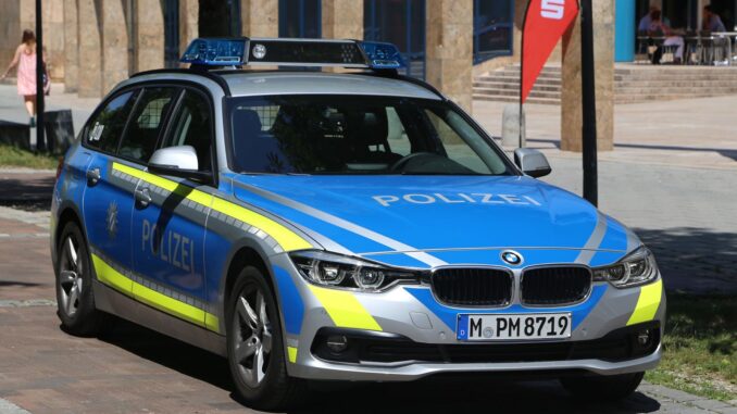 Politieauto van de Duitse politie in München