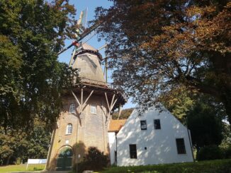Historische molen De Vrouw Johanna in Emden in Oost-Friesland