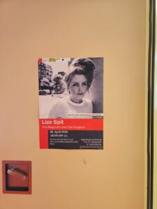 Poster van de lezing van Lize Spit aan de Freie Universität Berlin op 30 april 2026