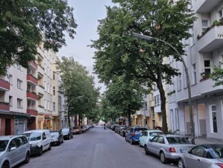 Berlijnse straat in de avondschemering als illustratie bij Robert Seethalers roman De straat