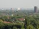 Panorama van Gelsenkirchen in het Ruhrgebied in de Duitse deelstaat Noordrijn-Westfalen