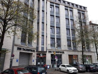 Hoofdkantoor van de Berlijnse krant Tagesspiegel aan de Askanischer Platz.