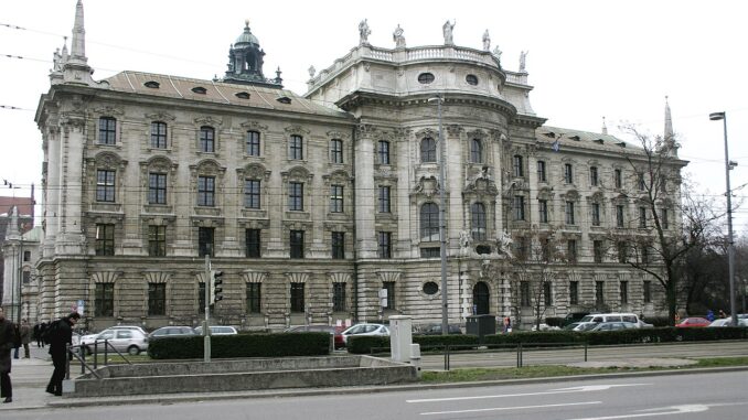 Het Justitiepaleis in München, een belangrijk gerechtsgebouw van de Beierse justitie.