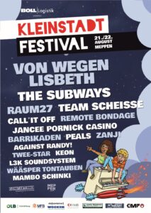 Poster Kleinstadtfestival Meppen 2026 met de deelnemende bands