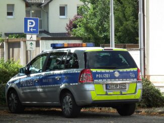 Politieauto van de Duitse politie in Hessen